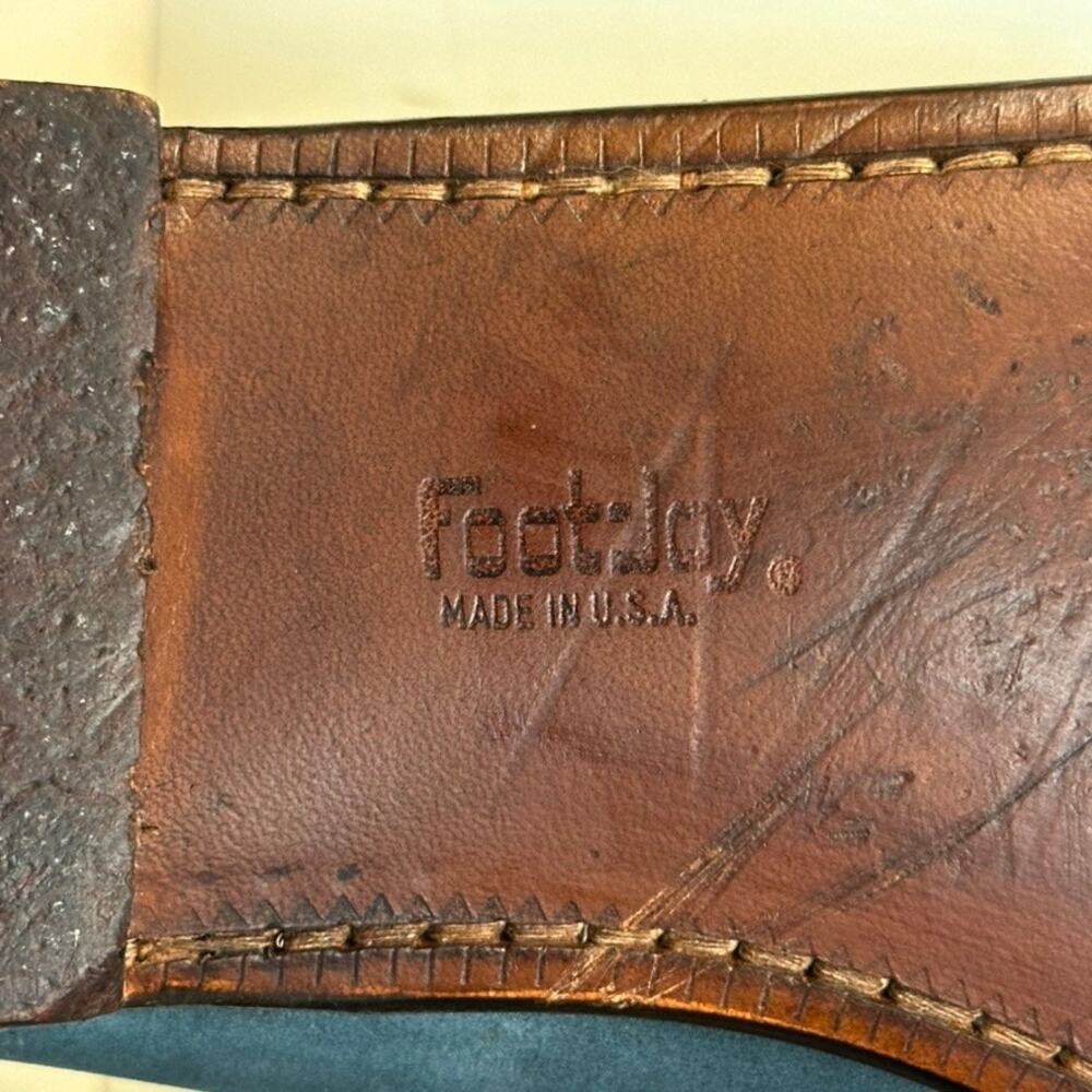 VERY GOOD Rancourt x FootJoy Nubuck Penny Loafer Blue Green Made USA 12 C - Picture 12 of 13